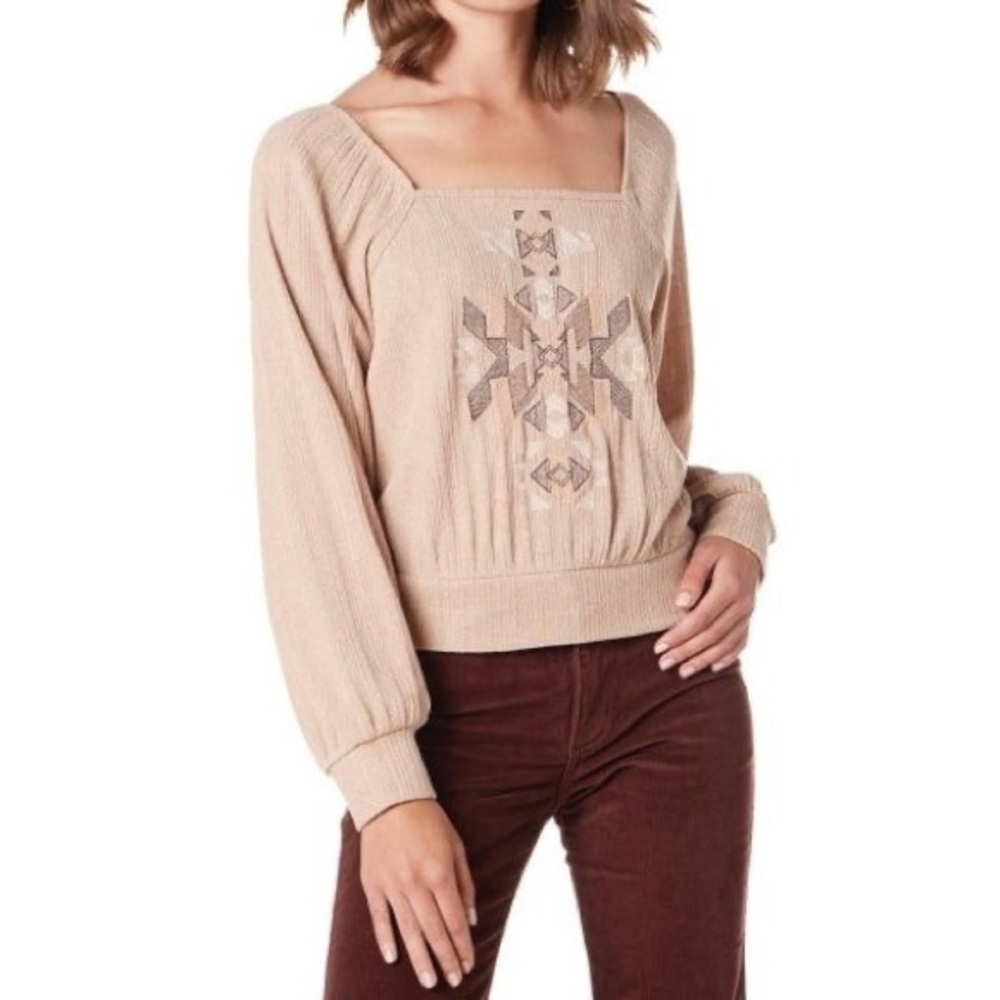 WRANGLER WOMEN’S TOP WESTERN VINTAGE SQUARE NECK TOP - Picture 3 of 4